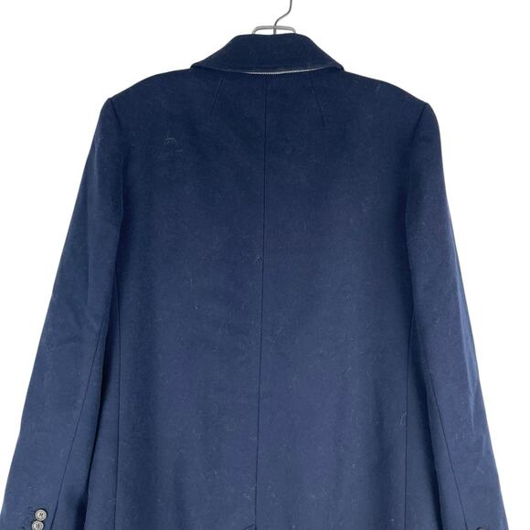 J. Crew Wool Cashmere Blend Double Breasted Top Coat Navy Blue Size 10 - Picture 9 of 12